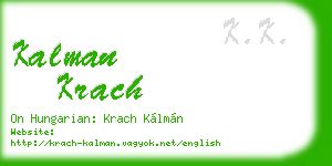 kalman krach business card